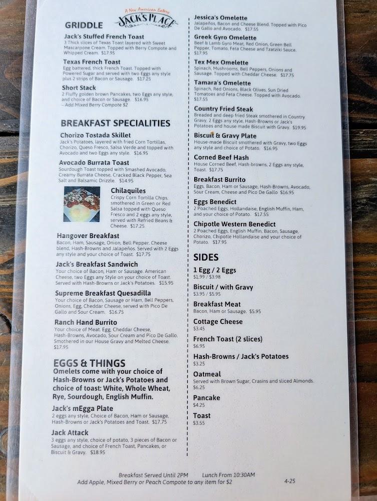 Jack's Place Menu image 2